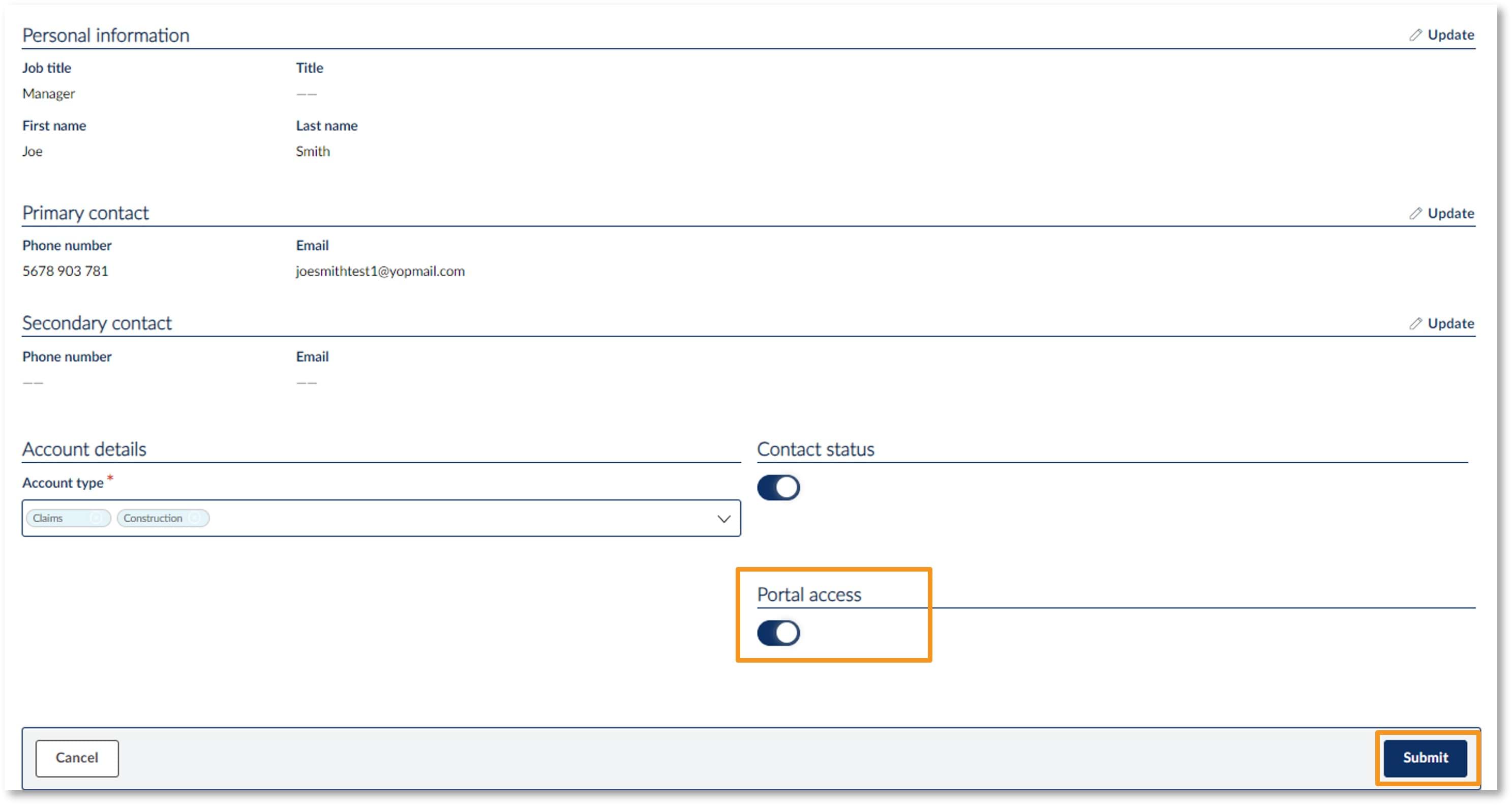 How do I add additional portal contacts - illustration 08