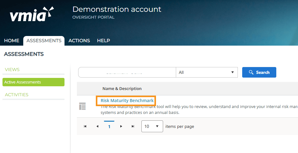 Risk Maturity Benchmark - Log in 1b